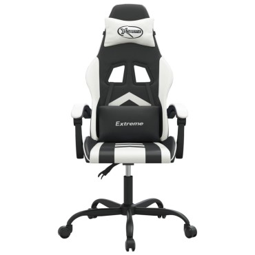 vidaXL Καρέκλα Gaming Μαύρο/Λευκό από Συνθετικό Δέρμα 57,5x59,5x(121-131)cm 1 τεμ.