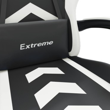 vidaXL Καρέκλα Gaming Μαύρο/Λευκό από Συνθετικό Δέρμα 57,5x59,5x(121-131)cm 1 τεμ.