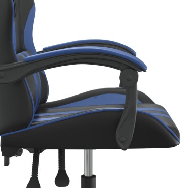 vidaXL Καρέκλα Gaming Περιστρεφόμενη Μαύρη & Μπλε από Συνθετικό Δέρμα 57,5x59,5x(121-131)cm 1 τεμ.