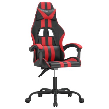 vidaXL Καρέκλα Gaming Περιστρεφόμενη Μαύρη/Κόκκινη από Συνθετικό Δέρμα 57,5x59,5x(121-131)cm 1 τεμ.