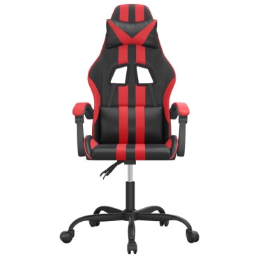 vidaXL Καρέκλα Gaming Περιστρεφόμενη Μαύρη/Κόκκινη από Συνθετικό Δέρμα 57,5x59,5x(121-131)cm 1 τεμ.