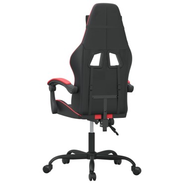 vidaXL Καρέκλα Gaming Περιστρεφόμενη Μαύρη/Κόκκινη από Συνθετικό Δέρμα 57,5x59,5x(121-131)cm 1 τεμ.