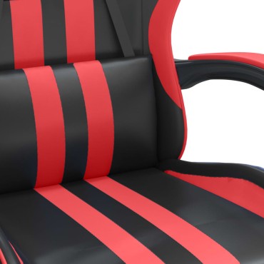 vidaXL Καρέκλα Gaming Περιστρεφόμενη Μαύρη/Κόκκινη από Συνθετικό Δέρμα 57,5x59,5x(121-131)cm 1 τεμ.