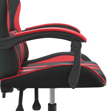 vidaXL Καρέκλα Gaming Περιστρεφόμενη Μαύρη/Κόκκινη από Συνθετικό Δέρμα 57,5x59,5x(121-131)cm 1 τεμ.