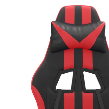 vidaXL Καρέκλα Gaming Περιστρεφόμενη Μαύρη/Κόκκινη από Συνθετικό Δέρμα 57,5x59,5x(121-131)cm 1 τεμ.