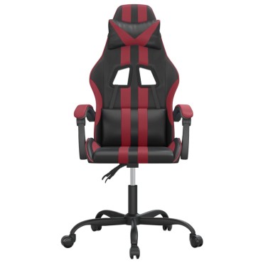vidaXL Καρέκλα Gaming Περιστρεφόμενη Μαύρη/Μπορντό από Συνθετικό Δέρμα 57,5x59,5x(121-131)cm 1 τεμ.