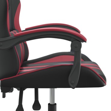 vidaXL Καρέκλα Gaming Περιστρεφόμενη Μαύρη/Μπορντό από Συνθετικό Δέρμα 57,5x59,5x(121-131)cm 1 τεμ.