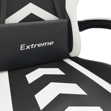 vidaXL Καρέκλα Gaming Περιστρεφόμενη Μαύρη/Λευκή από Συνθετικό Δέρμα 57,5x59,5x(121-131)cm 1 τεμ.