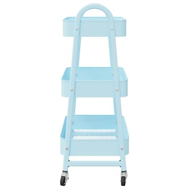 vidaXL Τρόλεϊ αποθήκευσης 3 Επίπεδα Μπλε 42x41,5x77 εκ. Ατσάλι