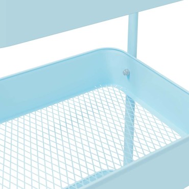 vidaXL Τρόλεϊ αποθήκευσης 3 Επίπεδα Μπλε 42x41,5x77 εκ. Ατσάλι