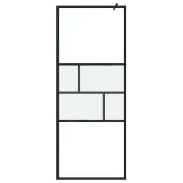 vidaXL Τοίχος Ντους Walk-in Μαύρο 80 x 195 x 0.5 εκ.