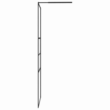 vidaXL Τοίχος Ντους Walk-in Μαύρο 80 x 195 x 0.5 εκ.