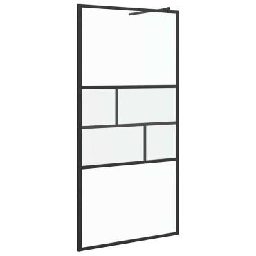 vidaXL Τοίχος Ντους Walk-in Μαύρο 100 x 195 x 0,5 εκ.