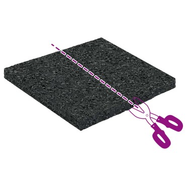 vidaXL Πατάκι Αυλής από Καουτσούκ Μαύρο 9 x 9 x 0,6 εκ Λάστιχο