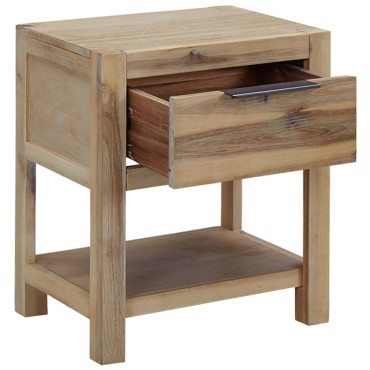 vidaXL Κομοδίνο με Συρτάρι 40x30x48cm από Μασίφ Ξύλο Ακακίας 1 τεμ.