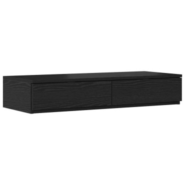 vidaXL Συρτάρια κρεβατιού Μαύρη Οξυά 90x36,5x16,5 εκ 1 τεμ.