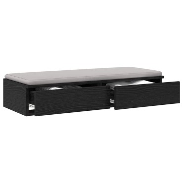 vidaXL Συρτάρια κρεβατιού Μαύρη Οξυά 90x36,5x16,5 εκ 1 τεμ.