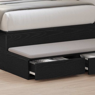 vidaXL Συρτάρια κρεβατιού Μαύρη Οξυά 90x36,5x16,5 εκ 1 τεμ.