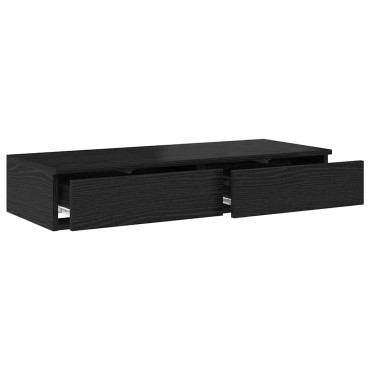 vidaXL Συρτάρια κρεβατιού Μαύρη Οξυά 90x36,5x16,5 εκ 1 τεμ.