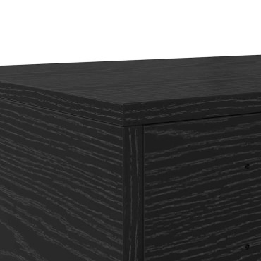 vidaXL Συρτάρια κρεβατιού Μαύρη Οξυά 90x36,5x16,5 εκ 1 τεμ.