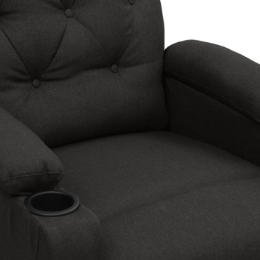 vidaXL Πολυθρόνα Μασάζ Ηλεκτρική Μαύρη Υφασμάτινη