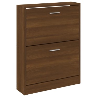 vidaXL Παπουτσοθήκη Καφέ Δρυς 59x17x81cm από Επεξεργασμένο Ξύλο