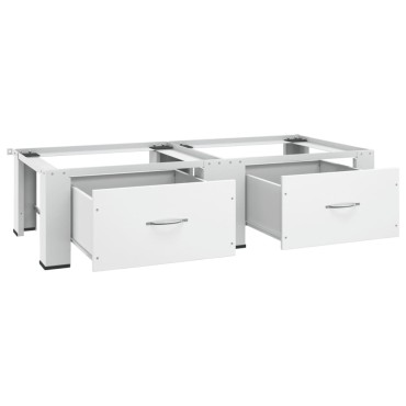 vidaXL Βάση Πλυντηρίου Ρούχων και Στεγνωτηρίου Διπλή με Συρτάρια Λευκή