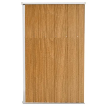 vidaXL Αποθήκη Κήπου Επιτοίχια Καφέ 118x100x178 εκ. από Γαλβ. Ατσάλι