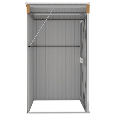 vidaXL Αποθήκη Κήπου Επιτοίχια Καφέ 118x100x178 εκ. από Γαλβ. Ατσάλι