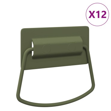 vidaXL Χερούλια Ντουλαπιών 12 τμχ. Ελιά Πράσινη 85 x 45 χιλ Μέταλλο