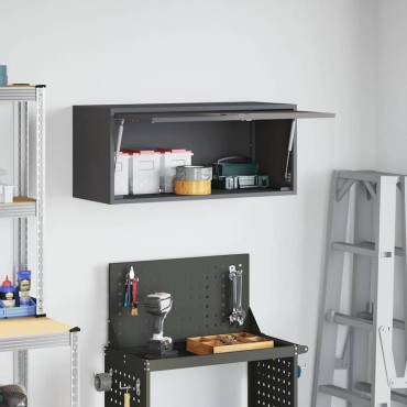 vidaXL Ντουλάπι τοίχου για γκαράζ Μαύρο 80x33x35 εκ 1 τεμ.