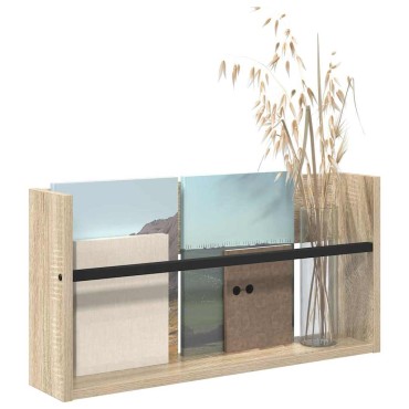 vidaXL Ράφι Περιοδικών Δρύς Sonoma 60x12x30cm Επεξεργασμένο Ξύλο 1 τεμ.