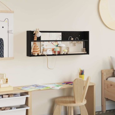 vidaXL Ράφι Περιοδικών Μαύρη Οξυά 80x12x30cm Επεξεργασμένο Ξύλο 1 τεμ.