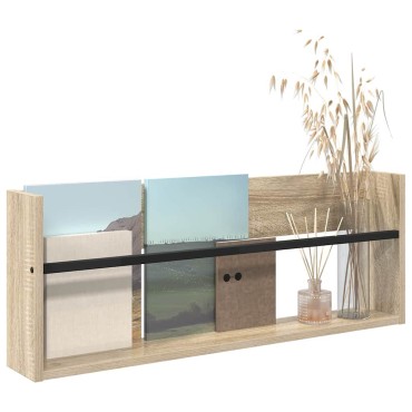 vidaXL Ράφι Περιοδικών Δρύς Sonoma 80x12x30cm Επεξεργασμένο Ξύλο 1 τεμ.