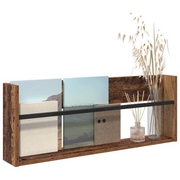 vidaXL Ράφι Περιοδικών Παλιό ξύλο 80x12x30cm Επεξεργασμένο Ξύλο 1 τεμ.
