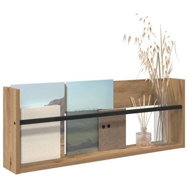 vidaXL Ράφι Περιοδικών Artisan Oak 80x12x30cm Επεξεργασμένο Ξύλο 1 τεμ.