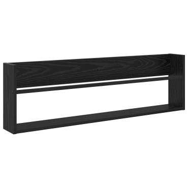 vidaXL Ράφι Περιοδικών Μαύρη Οξυά 100x12x30cm Επεξεργασμένο Ξύλο 1 τεμ.