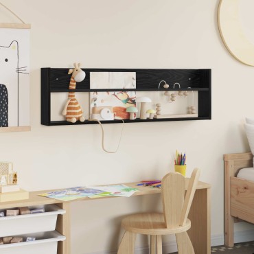 vidaXL Ράφι Περιοδικών Μαύρη Οξυά 100x12x30cm Επεξεργασμένο Ξύλο 1 τεμ.