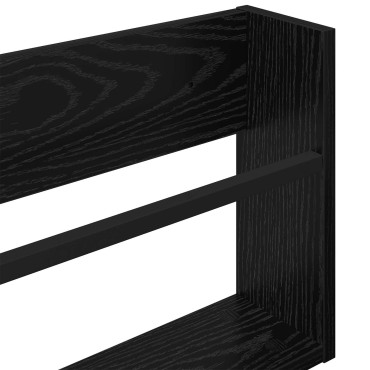 vidaXL Ράφι Περιοδικών με ράφι 2 τεμ. Μαύρη Οξυά 100x12x30 εκ