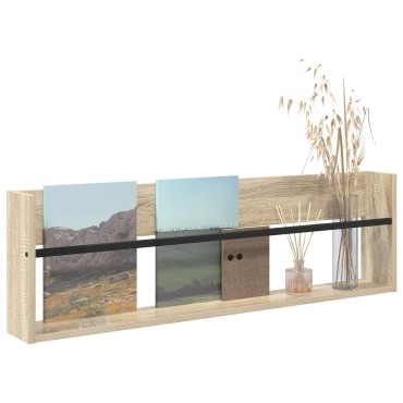 vidaXL Ράφι Περιοδικών Δρύς Sonoma 100x12x30cm Επεξεργασμένο Ξύλο 1 τεμ.