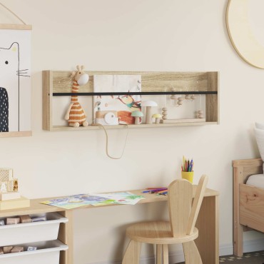 vidaXL Ράφι Περιοδικών Δρύς Sonoma 100x12x30cm Επεξεργασμένο Ξύλο 1 τεμ.