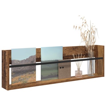 vidaXL Ράφι Περιοδικών Παλιό ξύλο 100x12x30cm Επεξεργασμένο Ξύλο 1 τεμ.