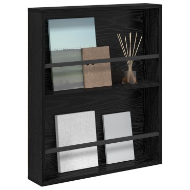 vidaXL Ράφι Περιοδικών Μαύρη Οξυά 60x12x70cm Επεξεργασμένο Ξύλο 1 τεμ.