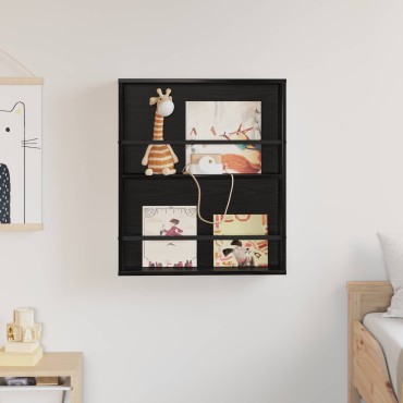 vidaXL Ράφι Περιοδικών Μαύρη Οξυά 60x12x70cm Επεξεργασμένο Ξύλο 1 τεμ.