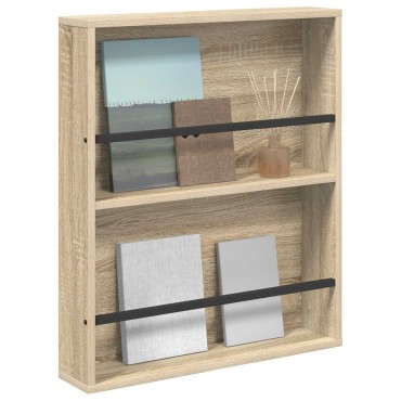 vidaXL Ράφι Περιοδικών Δρύς Sonoma 60x12x70cm Επεξεργασμένο Ξύλο 1 τεμ.