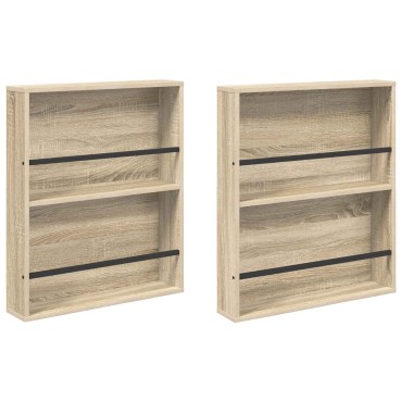 vidaXL Ράφι Περιοδικών με ράφι 2 τεμ. Δρύς Sonoma 60x12x70 εκ