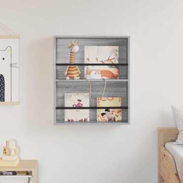 vidaXL Ράφι Περιοδικών Γκρι Sonoma 60x12x70cm Επεξεργασμένο Ξύλο 1 τεμ.