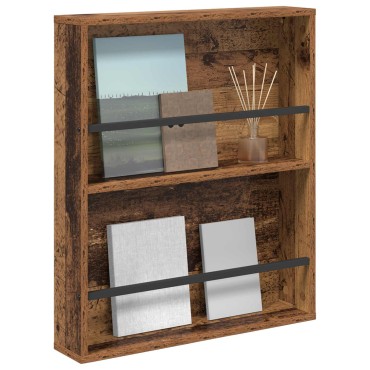 vidaXL Ράφι Περιοδικών Παλιό ξύλο 60x12x70cm Επεξεργασμένο Ξύλο 1 τεμ.