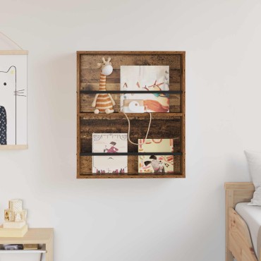 vidaXL Ράφι Περιοδικών Παλιό ξύλο 60x12x70cm Επεξεργασμένο Ξύλο 1 τεμ.