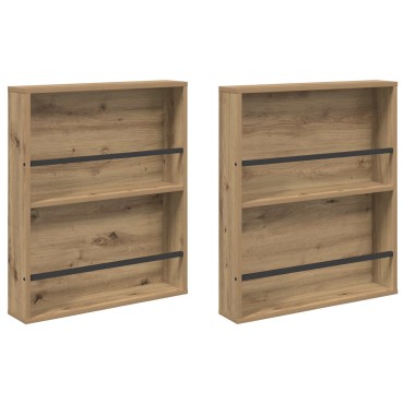 vidaXL Ράφι Περιοδικών με ράφι 2 τεμ. Artisan Oak 60x12x70 εκ